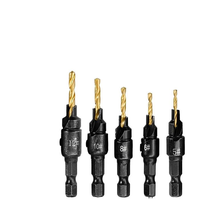 5-Piece Pilot Hole and Countersink Drill Bit Set