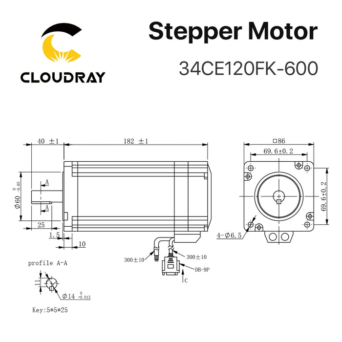 Nema 34 Closed Loop Stepper Motor - 12N.m, 6.0A, 2-Phase Servo Motor