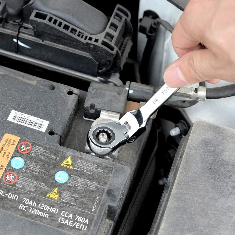 Flex Head Ratchet Wrench Spanner Socket Tool Set