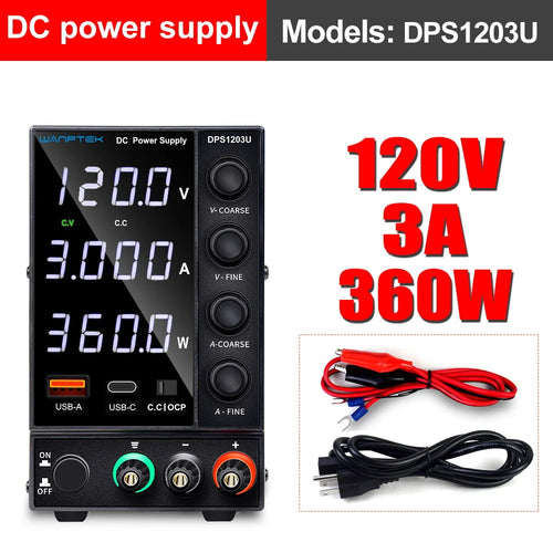 Adjustable DC Power Supply 4-Digit Lab Bench Power Source 30V/60V, 5A/10A