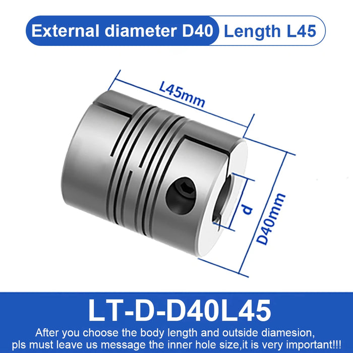 Parallel Line Coupling LT D40L45 - Motor Flexible Shaft Coupler