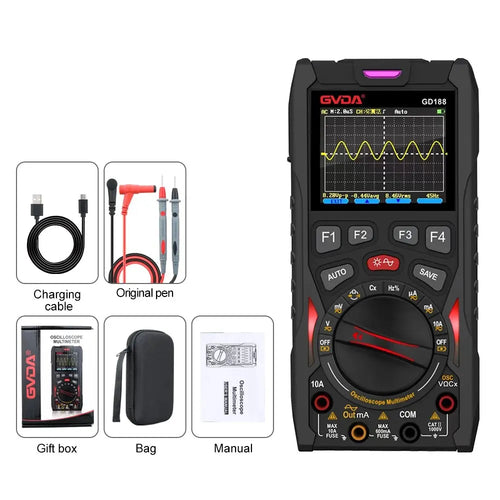 3-in-1 Digital Oscilloscope – 12MHz Bandwidth, Multimeter, Signal Source