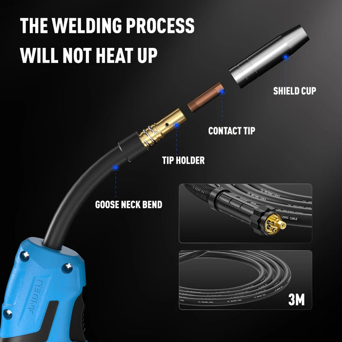 MIG/FCAW/Stick/LIFT TIG Welder with Synergic Control for Precision Welding