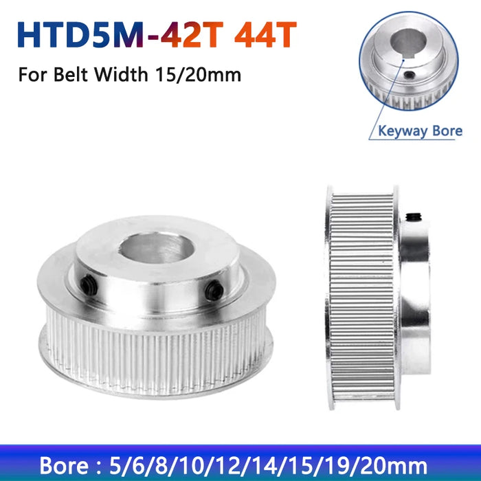 HTD5M Timing Pulley with Step – 42T/44T Synchronous Wheel