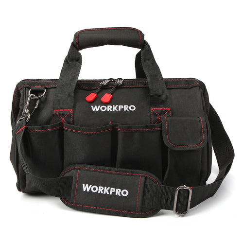 WORKPRO 14-inch Close Top Wide Mouth Storage Tool Bag, Multi-pocket