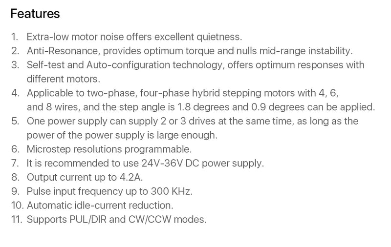 Cloudray NEMA 17 0.8N.m 60mm Stepper Kit + DM442 20–40V