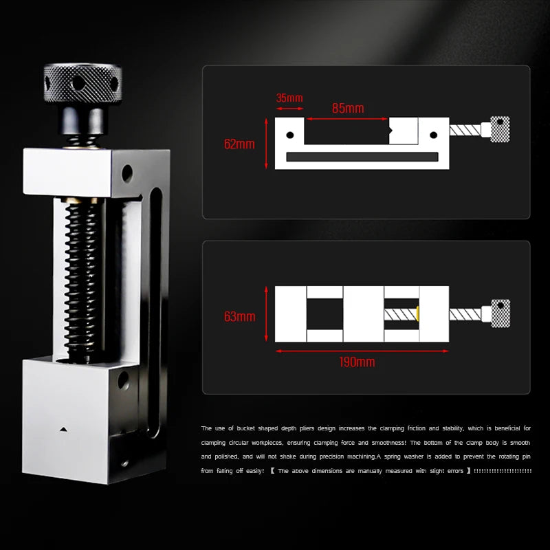 QGG Precision Grinding Vise 50 63 73 mm (2" 2.5" 3") CNC Milling Toolmaker Bench Vise HRC58-62