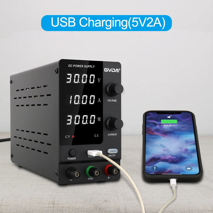 GVDA Adjustable DC Power Supply – Switchable Lab Power Source