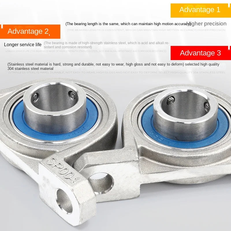 Rodamientos alojados Asiento vertical Acero inoxidable 304 