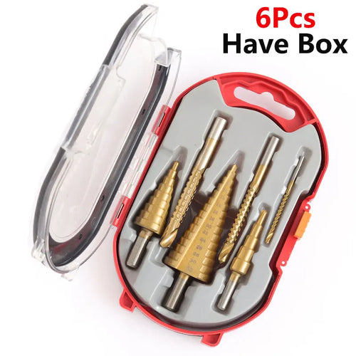 6 uds broca escalonada juego de brocas de sierra cortador de fresado de titanio 4-12