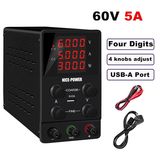 NICE-POWER Adjustable Regulated Lab DC Power Supply, 15V 30V 10A