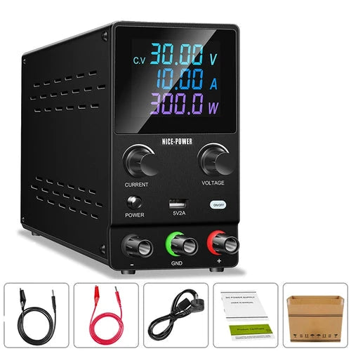 USB DC Regulated Lab Power Supply, Adjustable 30V 10A to 120V 3A