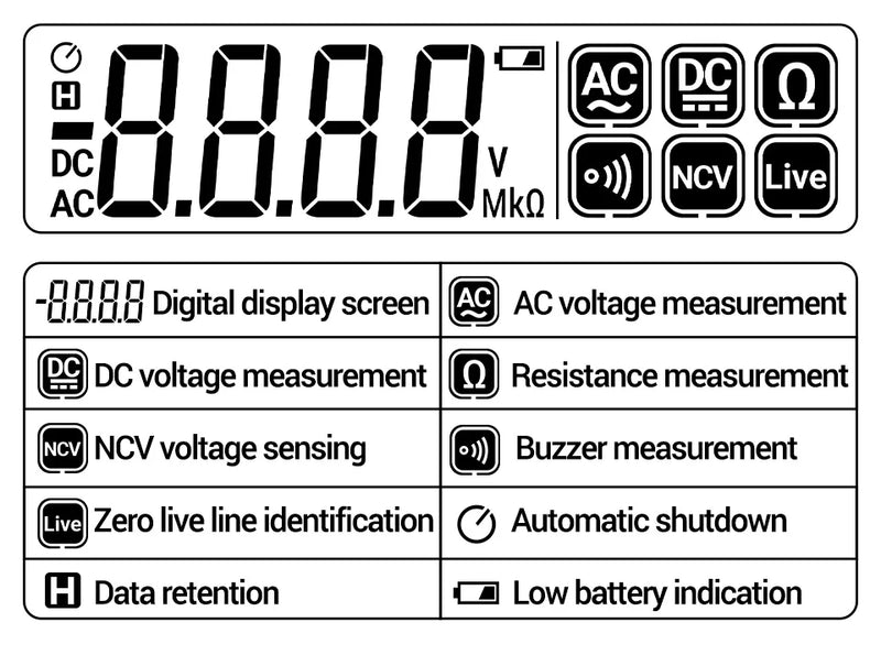 A3005 Pen Type Digital Multimeter – 4000 Counts Mini True RMS AC/DC Vo ...