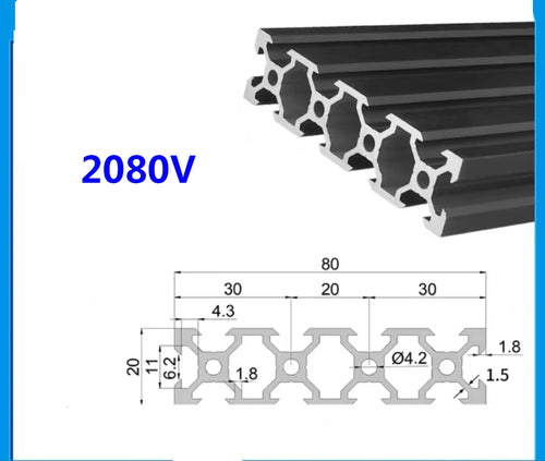 Black V-Slot Modular Aluminum Profile System – Available in 20x20, 20x40, 20x60, 20x80, 40x40, 40x80, and More