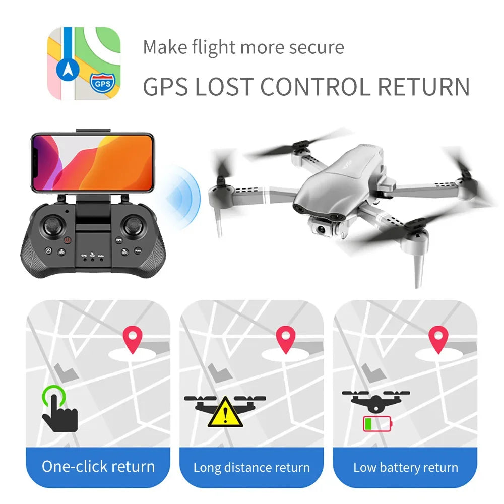 F3 Foldable GPS Drone with 4K&frasl;6K HD Camera, WiFi FPV, and Altitude