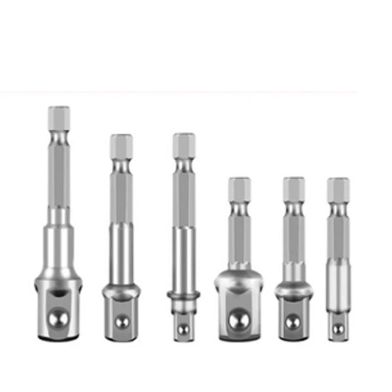 Juego de adaptadores de casquillo de acero al cromo vanadio, vástago hexagonal de 1/4" 3/8" 1/2" 