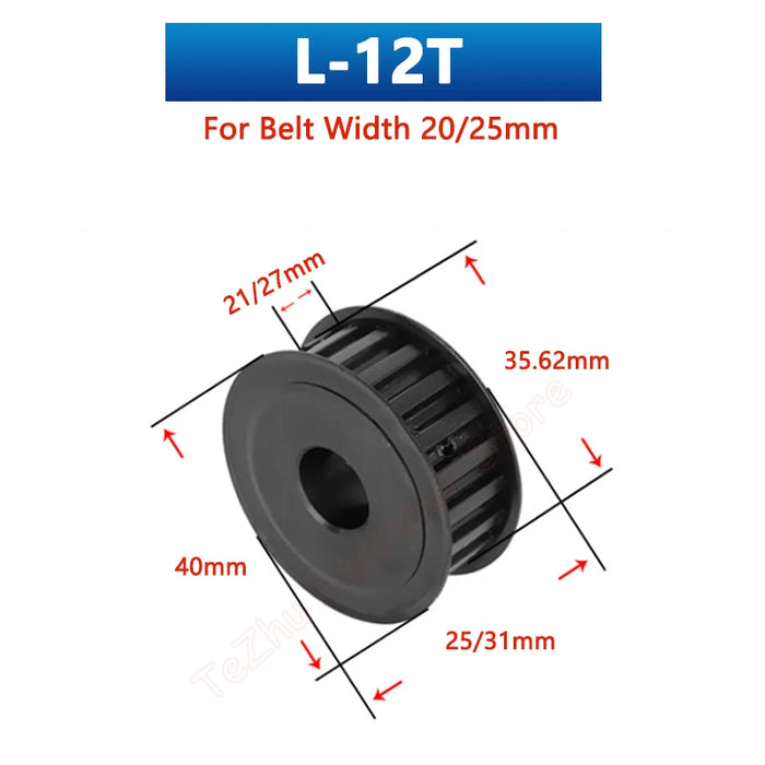 L Timing Pulley Synchronous Wheel with 12 Teeth – 45# Steel