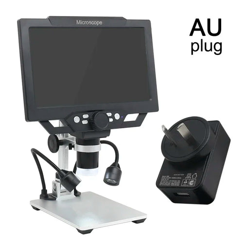 1-1600X Digital Microscope with 9-Inch HD Display for Soldering Repair – LED Dual Light Source Illumination