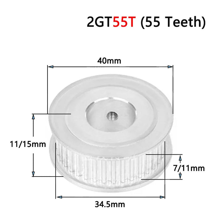 2GT 55 Teeth Timing Pulley - AF Type, 2mm Pitch