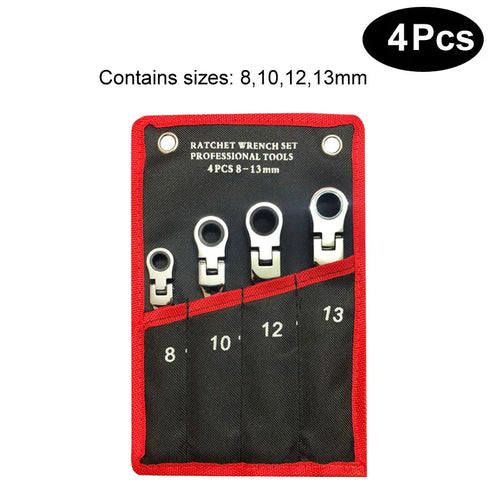 Combination Ratcheting Wrench Set with Flexible Head