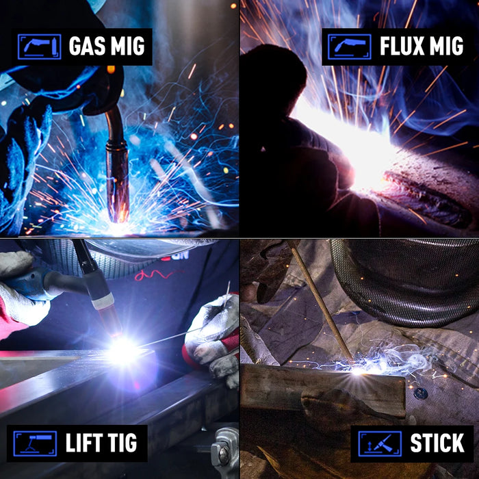 MIG/FCAW/Stick/LIFT TIG Welder with Synergic Control for Precision Welding