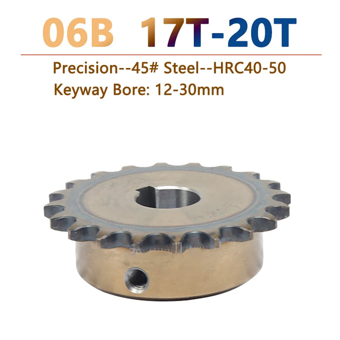 1pc 17T-20T 06B Precision Industrial Drive Sprocket Wheel 17 18 19 20