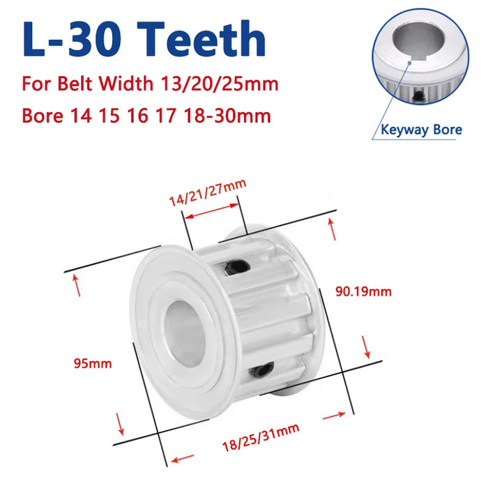 30 Teeth L Timing Pulley 30T Aluminium Synchronous Wheel for Belt