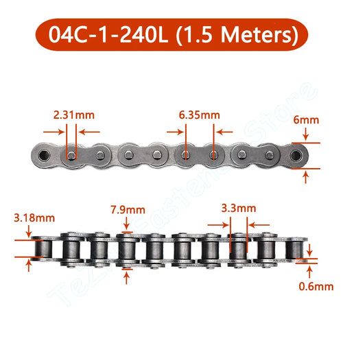 1 unidad 04C 05B 06B 06C 08A 08B 10A 10B Cadena de rodillos de precisión de paso corto 