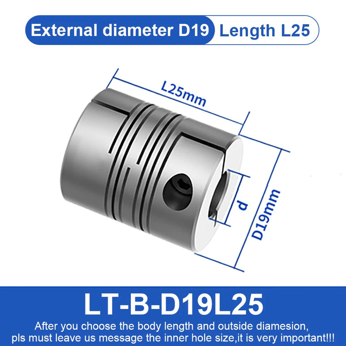 Parallel Line Coupling LT D19L25 - Motor Flexible Shaft Coupler