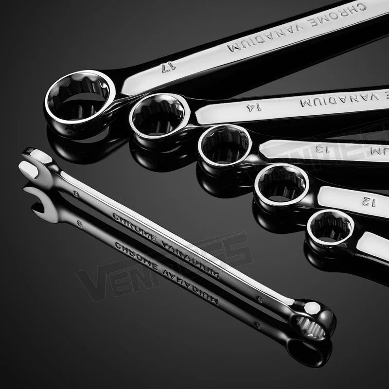 Combination Wrench Set – 12-Point Open and Box End Spanners for Garage & Car Repair