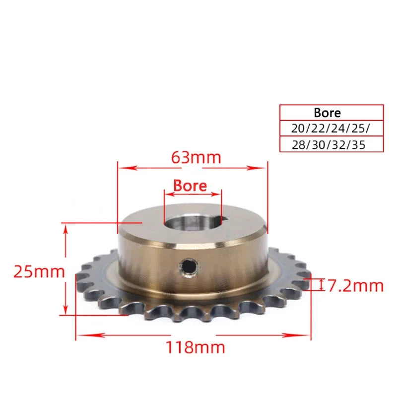 28T 08B Chain Gear - 28 Teeth Precision Industrial Drive Sprocket