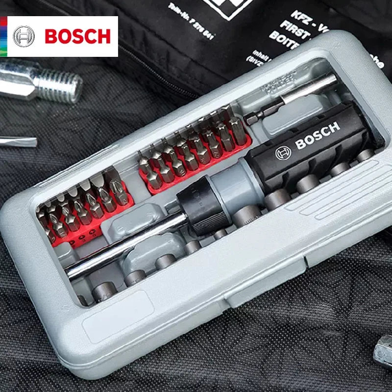Bosch 46-Piece Ratchet Screwdriver Bits Kit with Extension Rod and HEX Sleeve