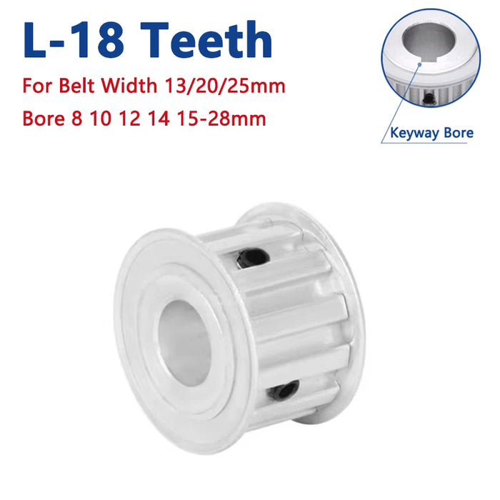Polea de sincronización L de 18 dientes, rueda síncrona de aluminio 18T para correa 