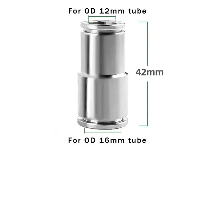 304 Stainless Steel Pneumatic Push-In Fitting – PU Straight / PG Reducer (4–16mm) 10/50/200PCS
