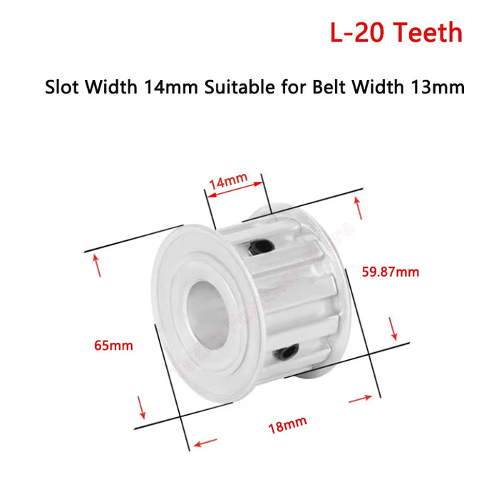 20 Teeth L Timing Pulley – Aluminium Synchronous Wheel for Belt, AF Type