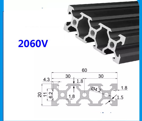 Black V-Slot Modular Aluminum Profile System – Available in 20x20, 20x40, 20x60, 20x80, 40x40, 40x80, and More