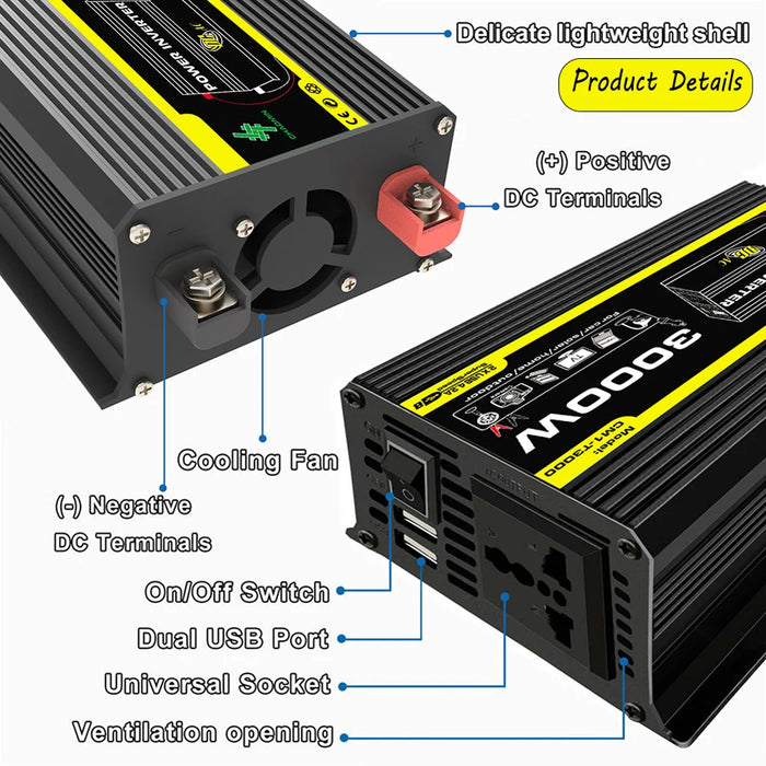 Car Inverter – 300W DC to AC Power Conversion with Multiple Safety Features