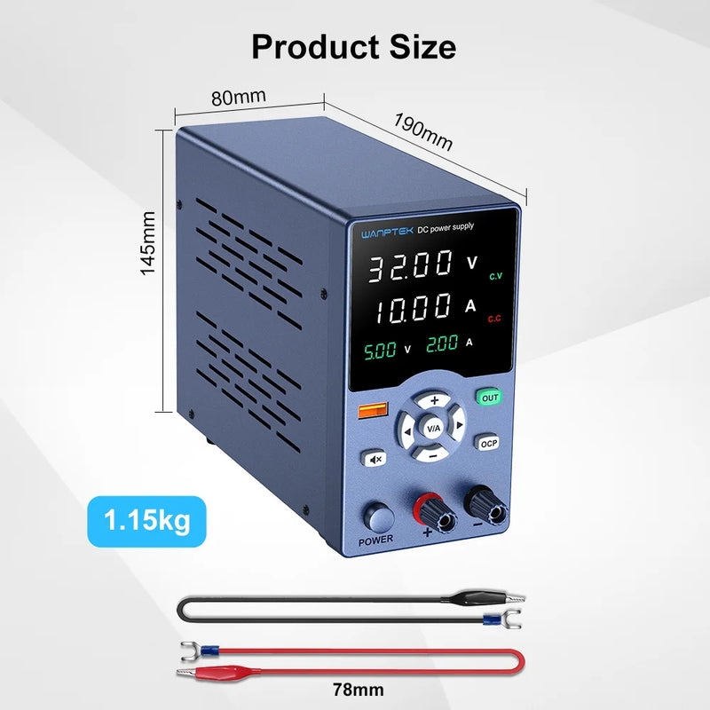 Adjustable DC Bench Power Supply 30V 10A Encoder Control Lab Power Source GA3010L