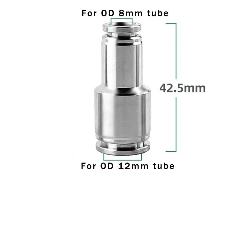 304 Stainless Steel Pneumatic Push-In Fitting – PU Straight / PG Reducer (4–16mm) 10/50/200PCS