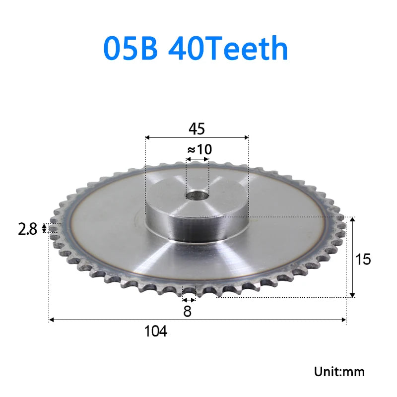 1 unidad 05B 20 dientes a 50 dientes rueda dentada engranaje de cadena Industrial 45 # 