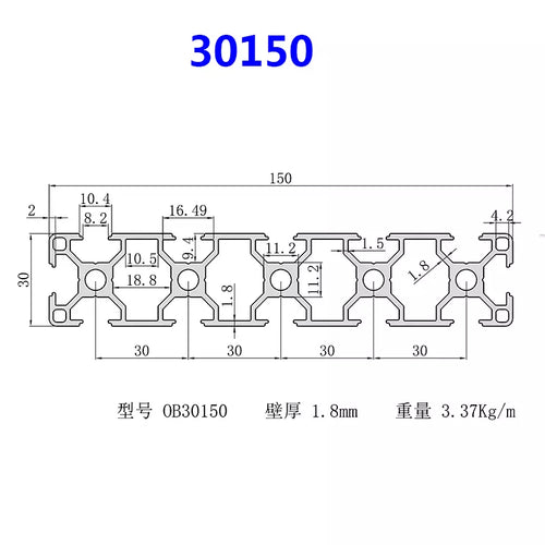 3030/ 3060/ 3090/ 30120/ 30150 T-Nut-Industriealuminiumprofil