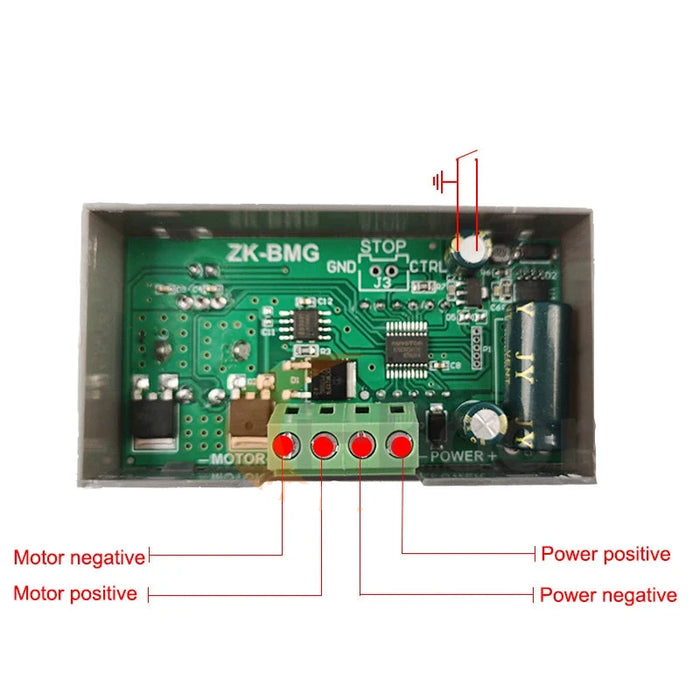 DC 9V-60V 12A PWM Motor Controller with MOS Tubes & Encoder