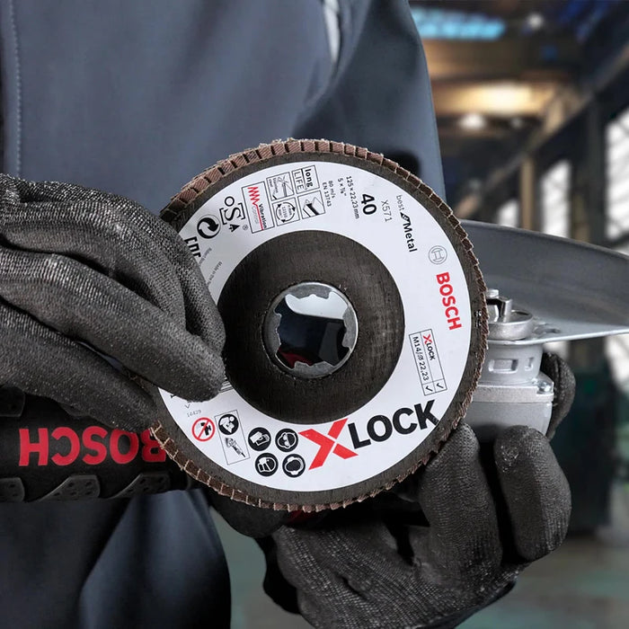 Bosch X-Lock Metall-Edelstahl-Schleiftrennscheibe, 125 mm Winkel 