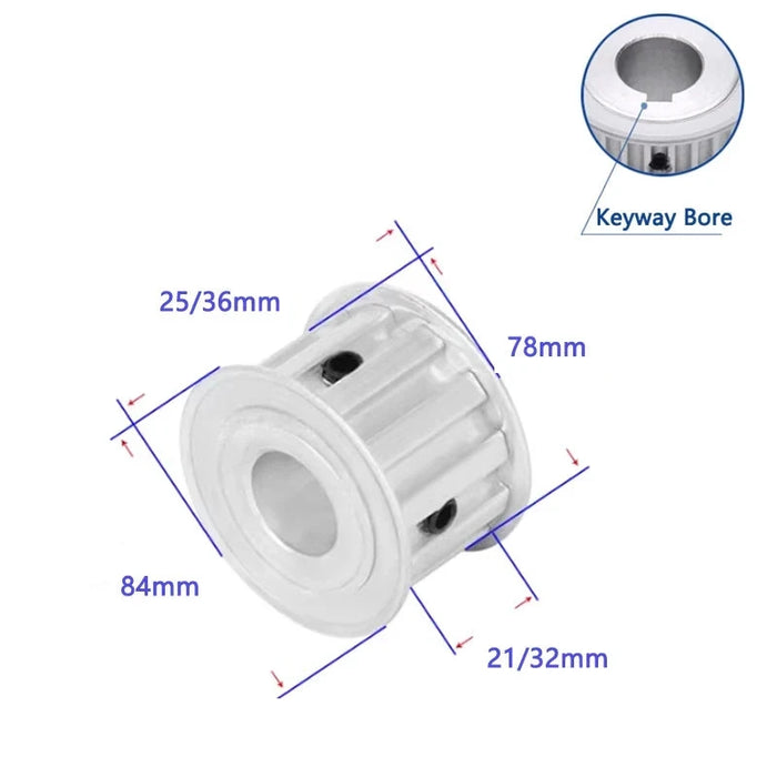 25 Zähne T10 Zahnriemenscheibe 25T Aluminium Synchronrad für 