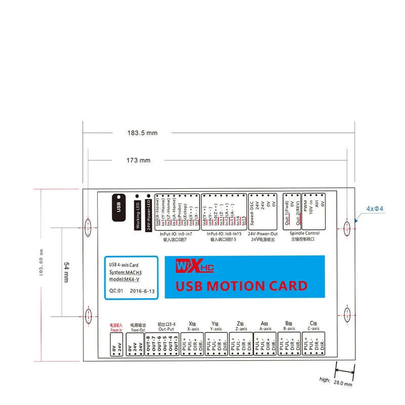 Tarjeta controladora CNC Cloudray XHC MKX-ET compatible con 3 ejes/4 ejes/6 ejes 