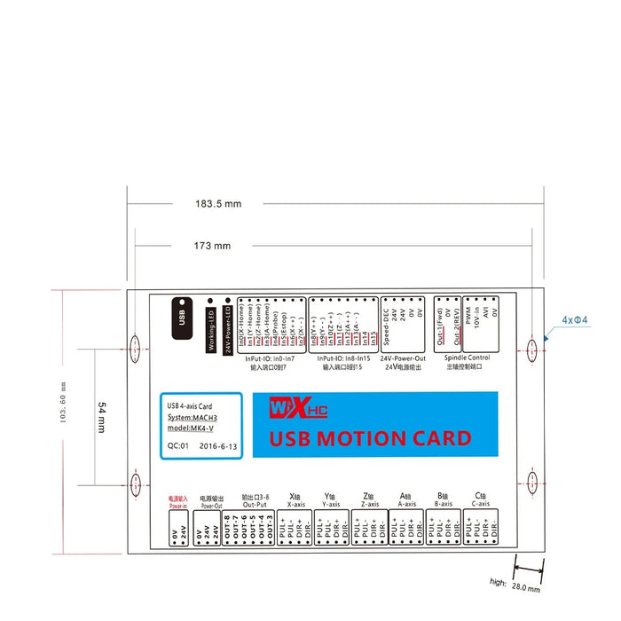 Cloudray CNC Controller Card XHC MKX-ET Support 3 Axis/ 4 Axis/ 6 Axis