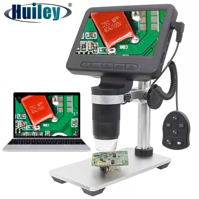 1000X Electronic USB Digital Microscope with 5-Inch LCD Display, WiFi, and Zoom - Portable for PCB Inspection and Watch Repair