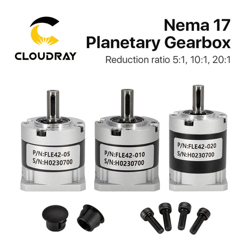 Cloudray Nema 17 Planetary Gearbox - Speed Reducer with Ratios 5:1, 10:1, 20:1