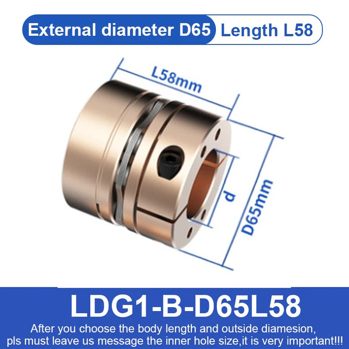 Flexible Diaphragm Coupling D65 L58 16mm to 35mm 8-screw