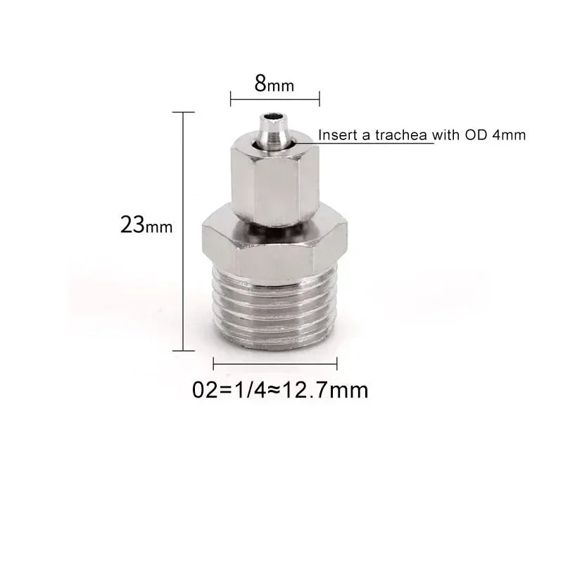 PC Pneumatic Straight Male Thread Push-In Fitting 4–12mm (M5–G1/2")